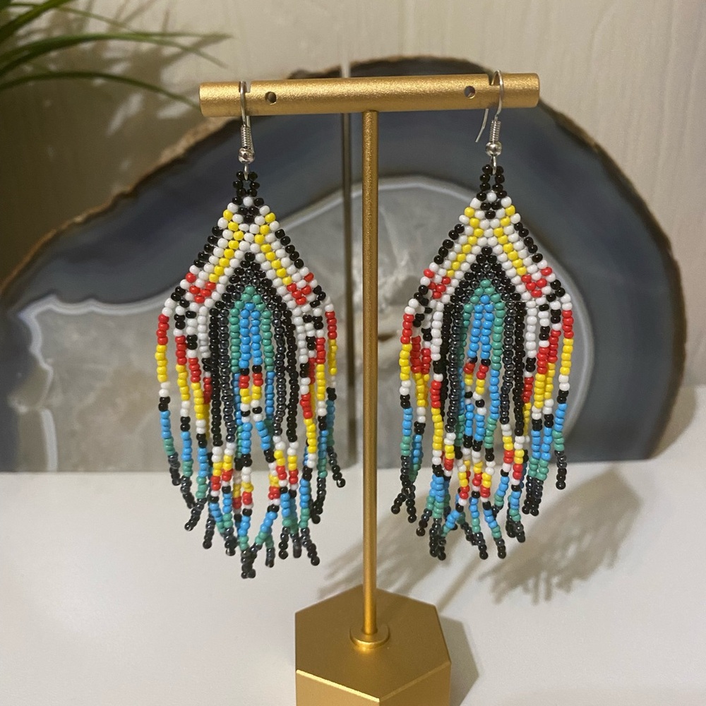 Colorful Beaded Dangle Earrings